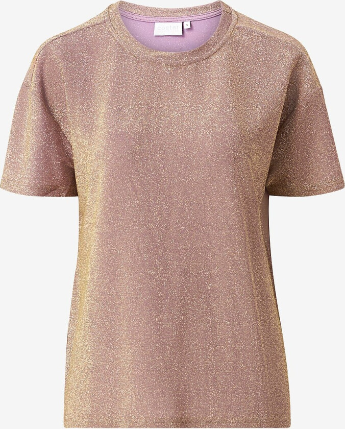 Topp Shimmer Tee in Lurex Jersey - Brun