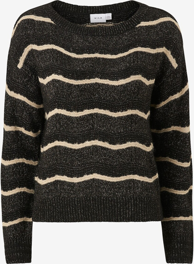 Genser viPolana LS Boatneck Glitter Knit T - Svart