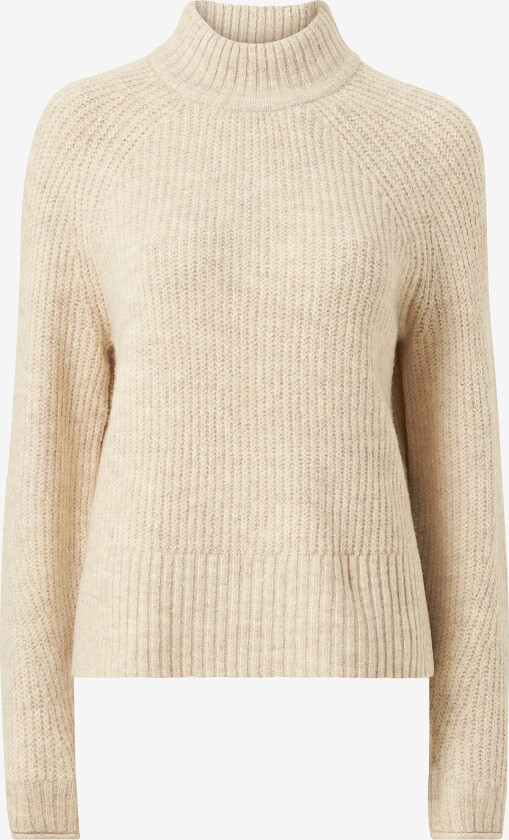 Genser viMelia New L/S High Neck Knit Top - Beige