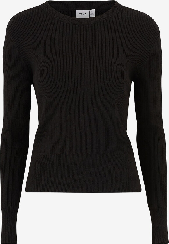 Genser viComfy O-neck L/S Knit Top - Svart