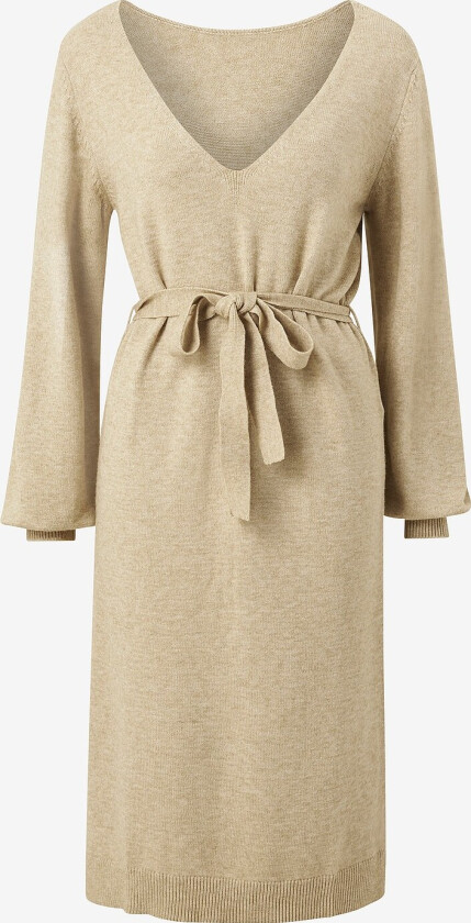 Kjole viRil Rev V-neck Knit Dress - Beige