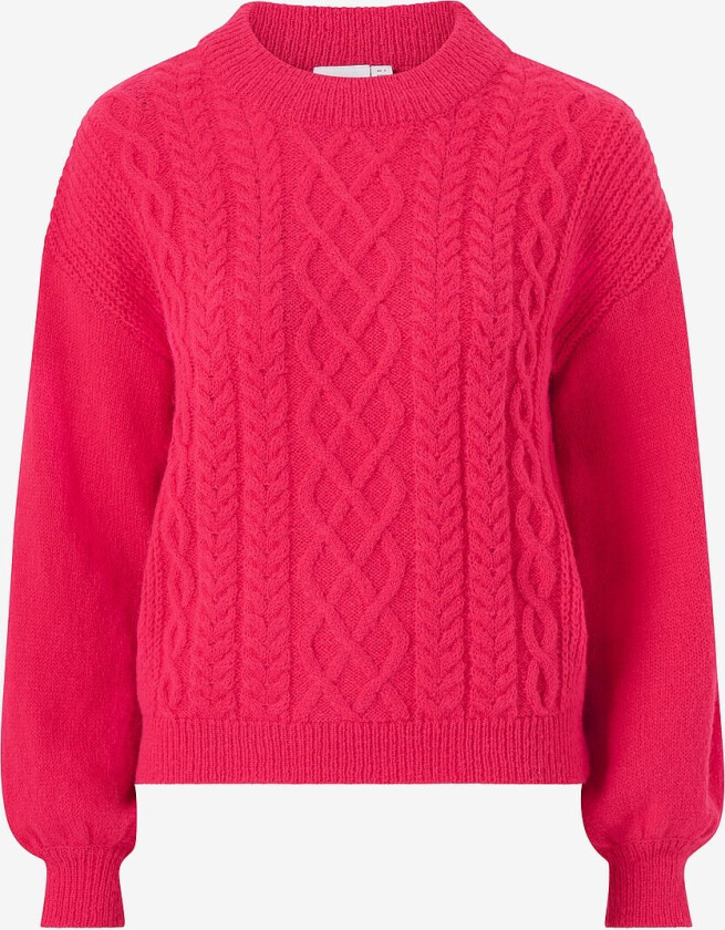 Genser viChinti O-neck Cable Knit Top - Rosa