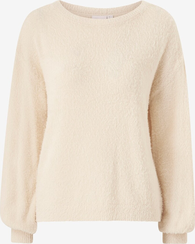 Genser viHelly Boatneck Knit Top - Beige