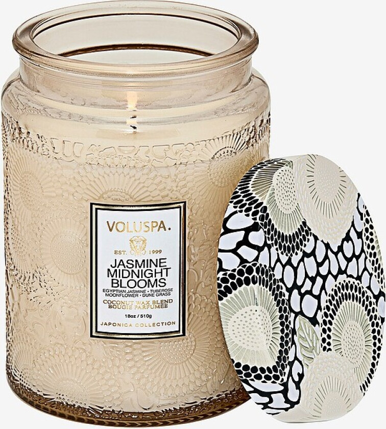 Jasmine Midnight Blooms- Large Embossed Jar Candle 100H