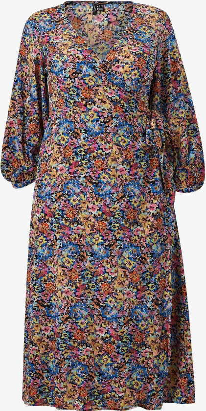 Omslagskjole vmKira 7/8 Wrap Dress Wvn Curve - Svart