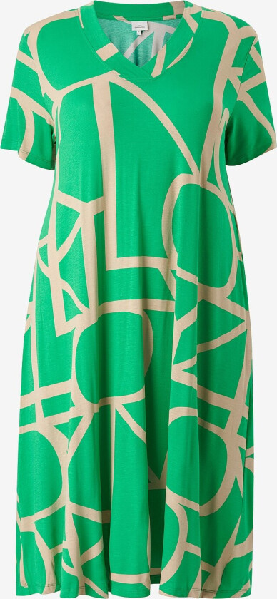 Kjole carFyrla S/S V-neck Blk Aop Dress - Grønn