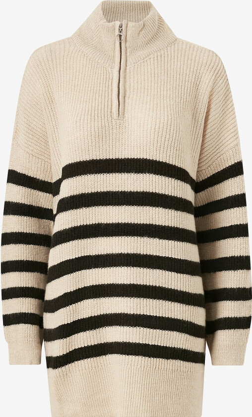Genser onlAlfrida LS Zip Highneck - Beige