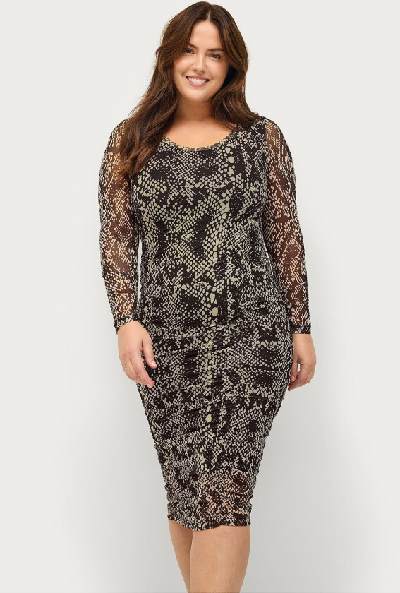 Kjole blMille L/S Knee Mesh Dress - Brun