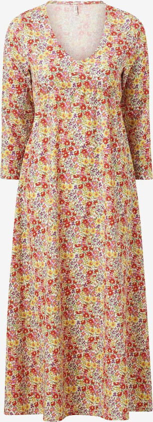 Kjole onlHillary 7/8 Long V-neck Dress - Gul