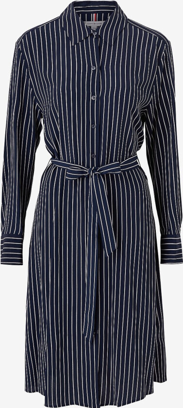 Skjortekjole Fluid Viscose Crepe Knee Dress - Blå