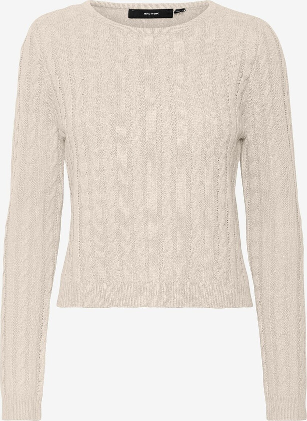 Genser vmVeo LS O-neck Short Pullover - Beige