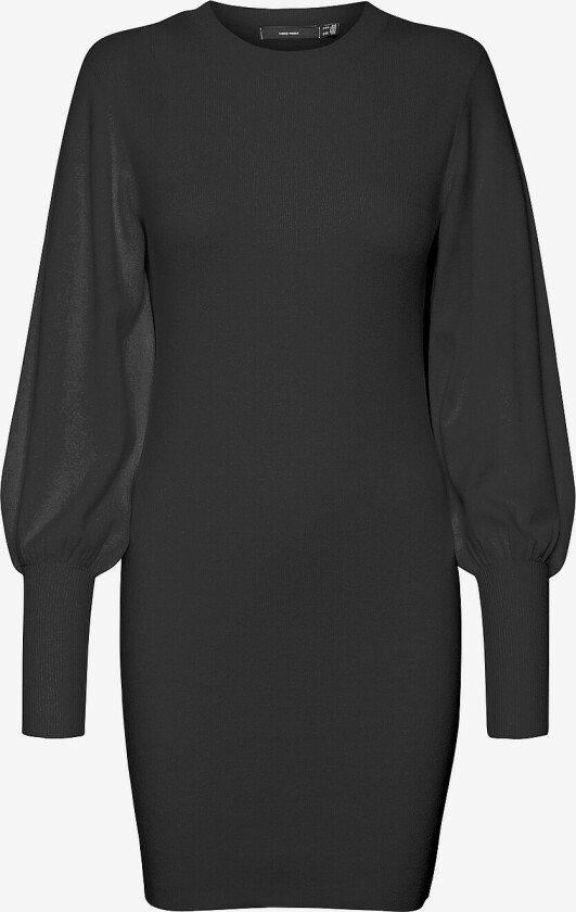 Kjole vmHollykarispuff LS O-neck Dress - Svart