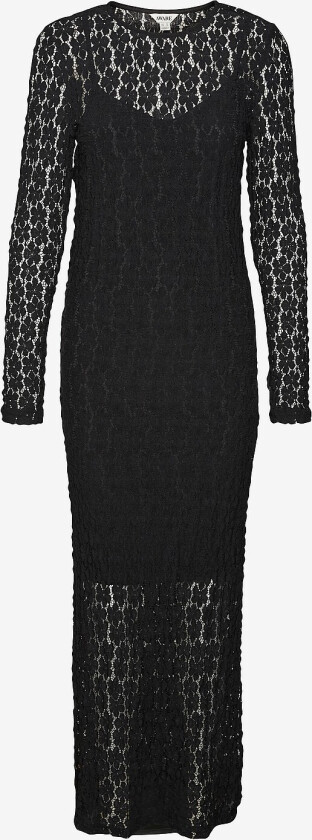 Maxikjole vmIvania LS O-neck Ankle Lace Dress - Svart