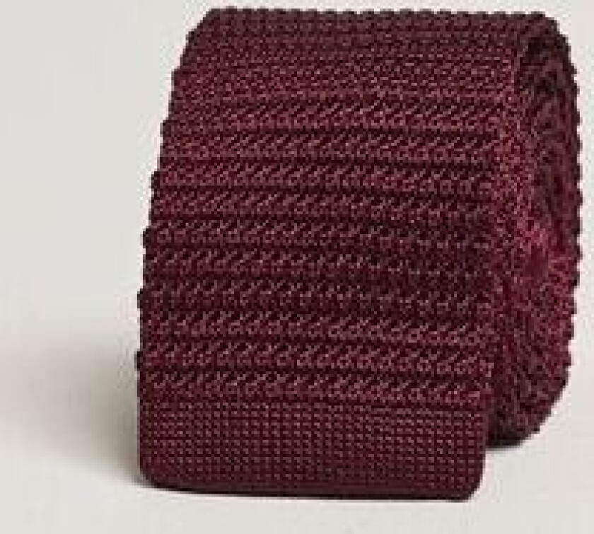 Knitted Silk Tie 6 cm Wine Red