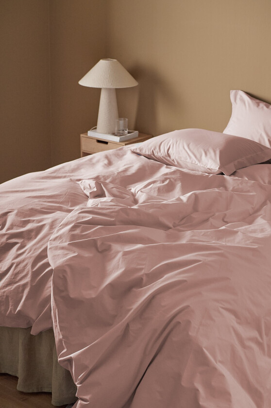 Sengesett Crystal i bomullspercale 2 eller 3 stykker - Rosa
