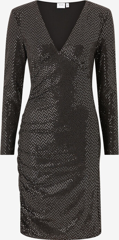 Kjole viOlene V-neck L/S Short Dress - Svart