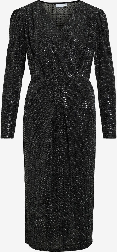Kjole viFeste L/S Midi Dress - Svart