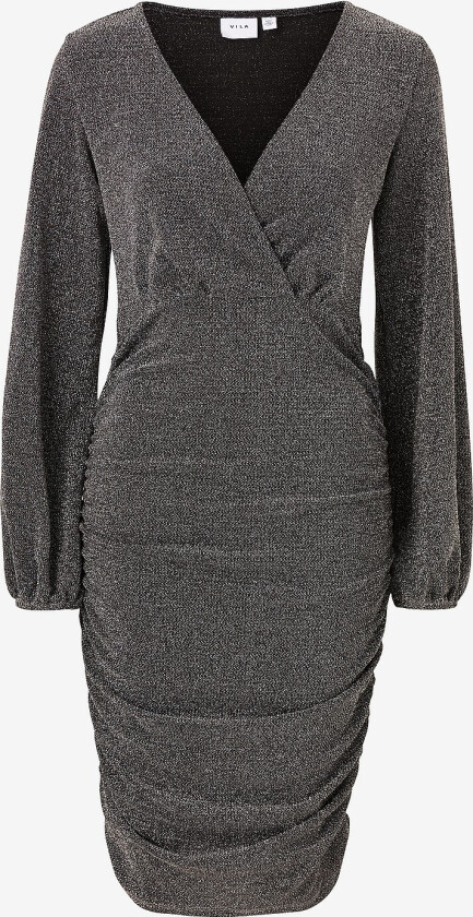 Kjole Vicaro L/s V-neck Midi Dress/dc - Sølv