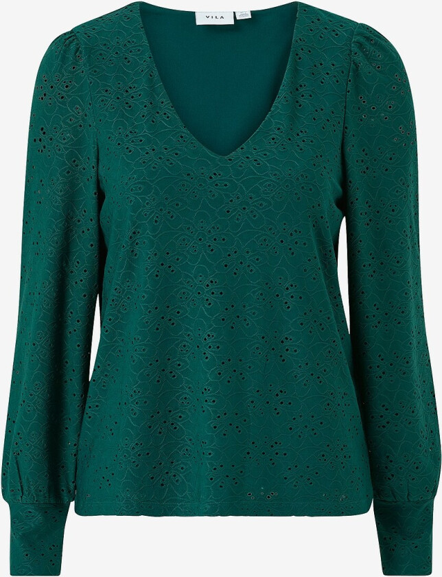 Topp viPaulina V-neck L/S Top - Grønn
