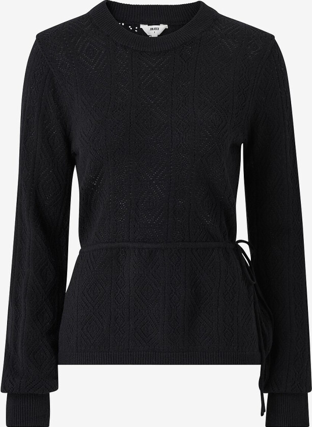 Genser objHavana L/S O-n String Knit - Svart