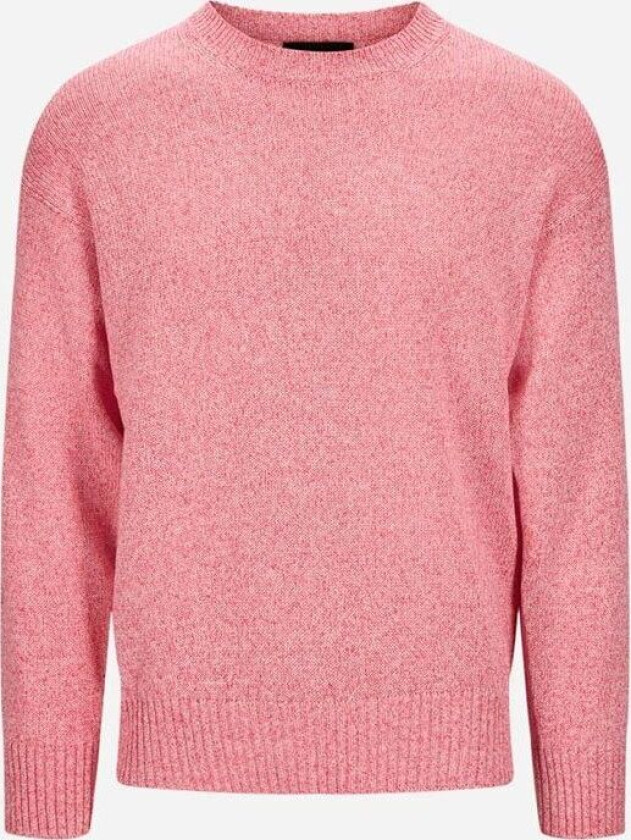 Crew Neck Sweater Cotton - Pink Melange Rosa 54