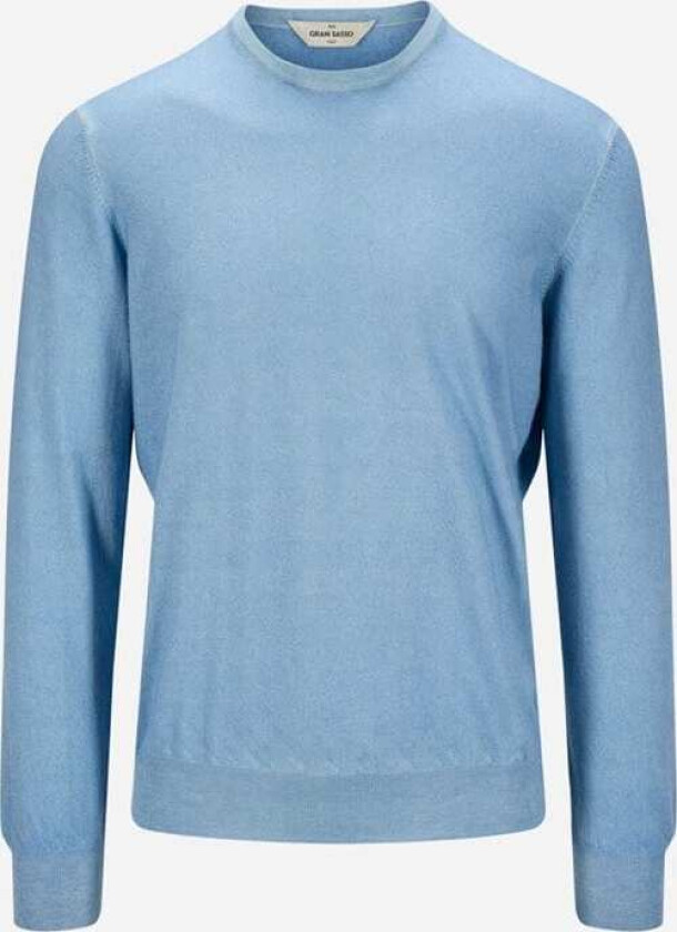 Crew Neck Summer Cashmere - Light Blue Blå 48