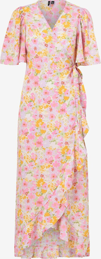 Maxikjole vmEmma Henna SS Long Wrap Dress Wvn - Beige