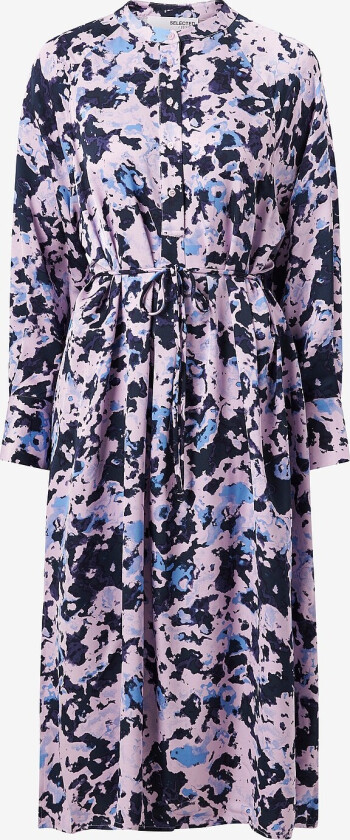 Kjole slfAronia LS Midi Aop Shirt Dress B - Lilla