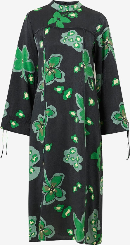 Kjole objFlora L/S Long Dress 125 - Svart