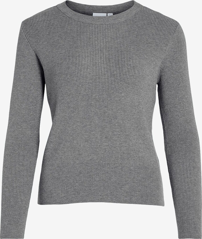 Genser viComfy O-neck L/S Knit Top - Grå