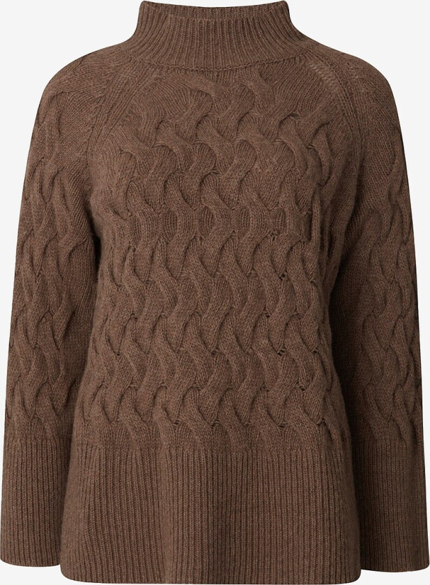 Genser Elisabeth Recycled Wool Mock Neck Sweater - Brun