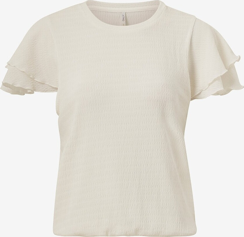 Topp onlKate S/S Frill Top - Hvit