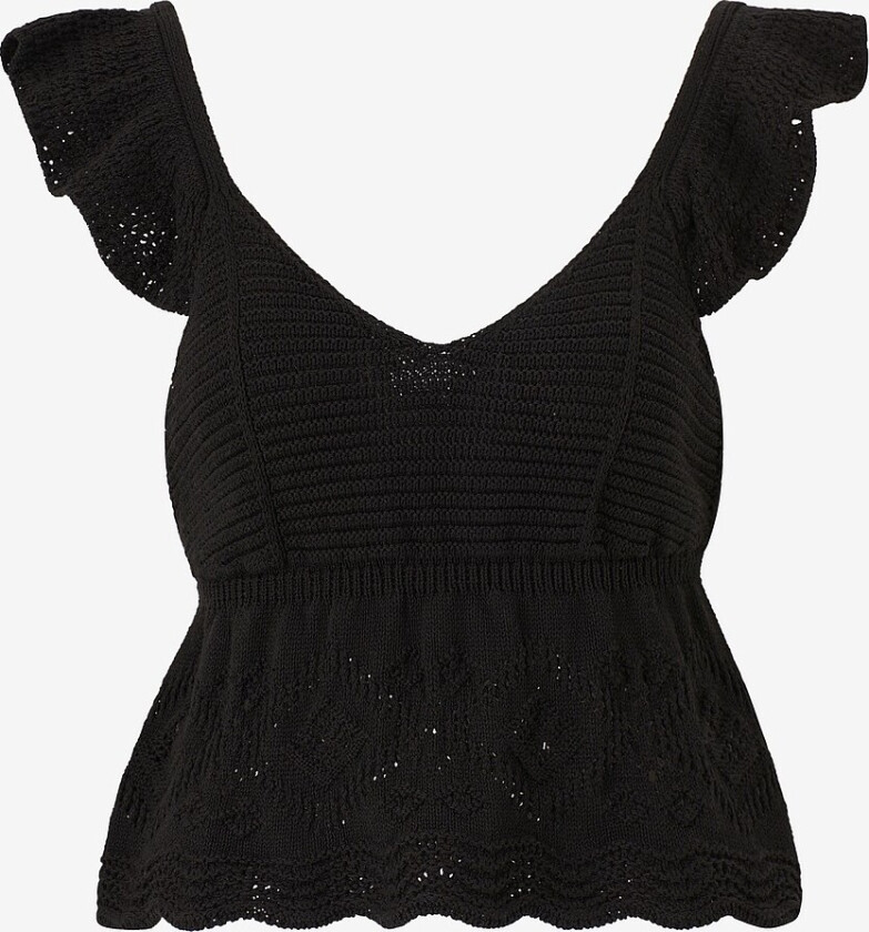Topp onlKirstie Life SL Short Ruffle Top - Svart