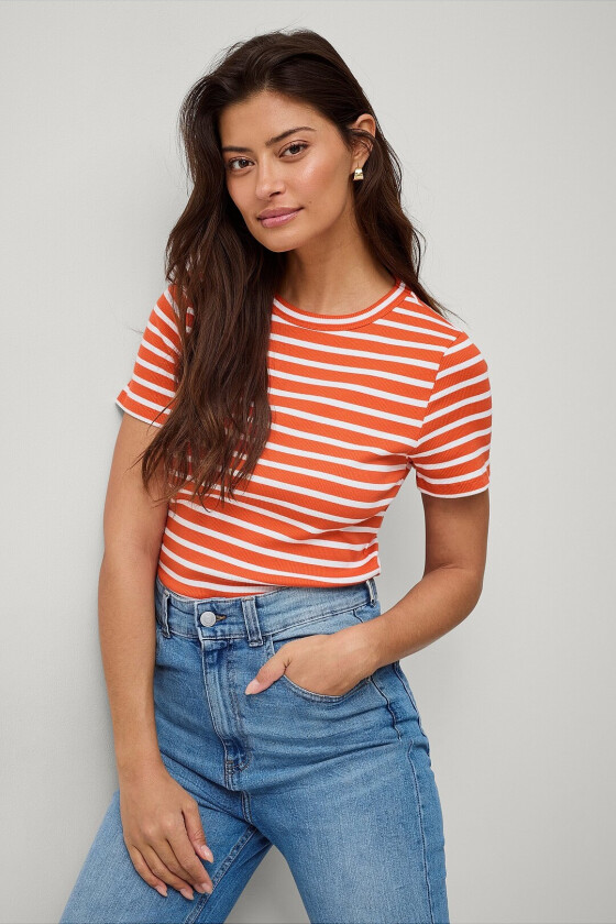 Topp Astasz SS Stripe T-shirt - Orange