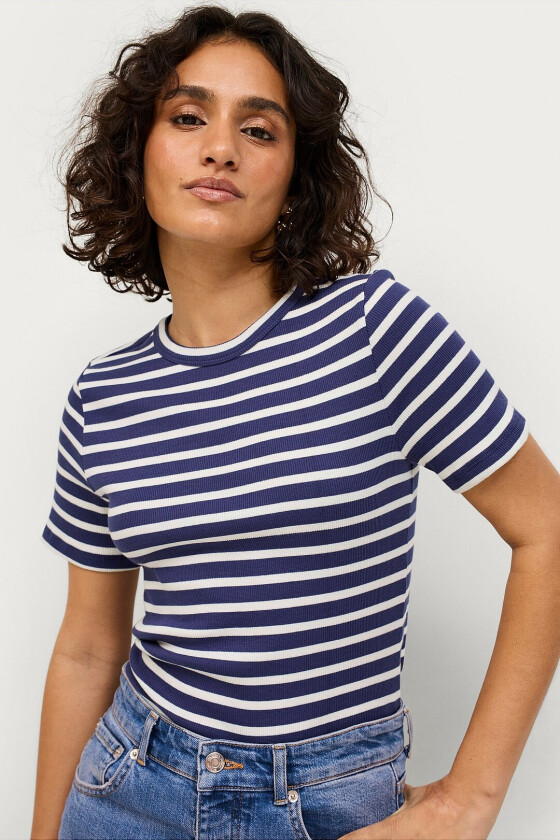 Topp Astasz SS Stripe T-shirt - Blå