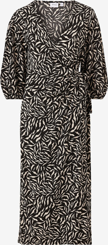 Omslagskjole viSteffi Zafia 3/4 Midi Wrap Dress - Svart