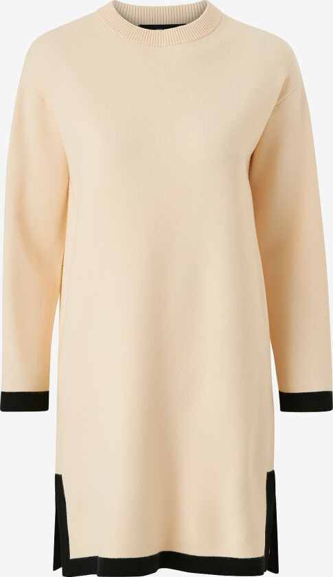Kjole vmSaba Full Contrast LS O-nck Dress - Beige