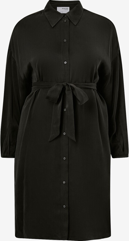 Skjortekjole slfIrene-Tonia LS Shirt Dress Curve - Svart