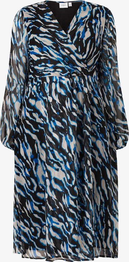Omslagskjole viFalia Wrap L/S Midi Dress - Svart