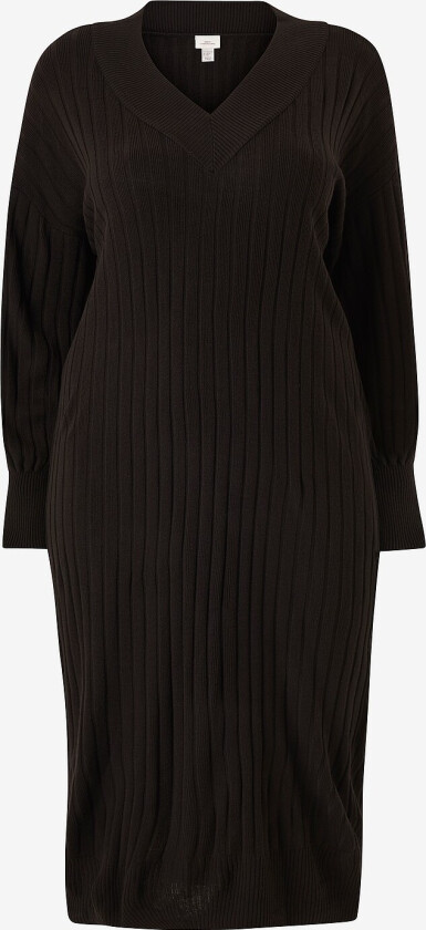 Strikketkjole carNew Tessa L/S Midi Dress - Svart