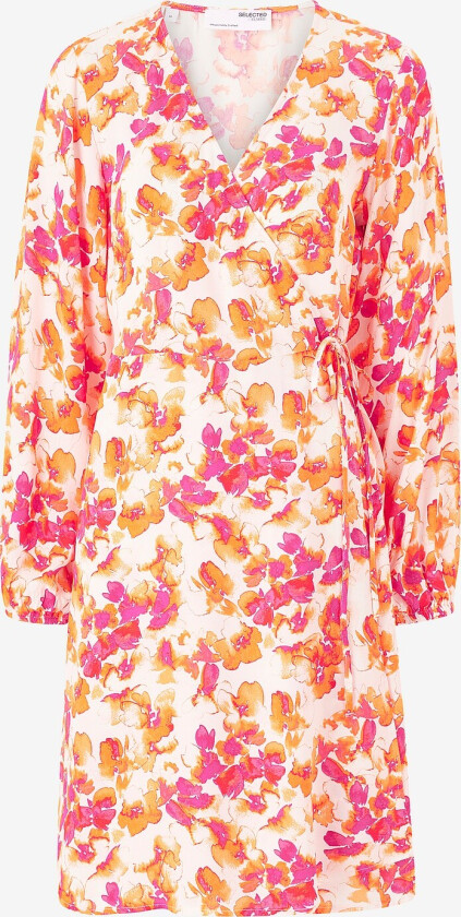 Omslagskjole slfFiola LS Aop Wrap Dress - Rosa