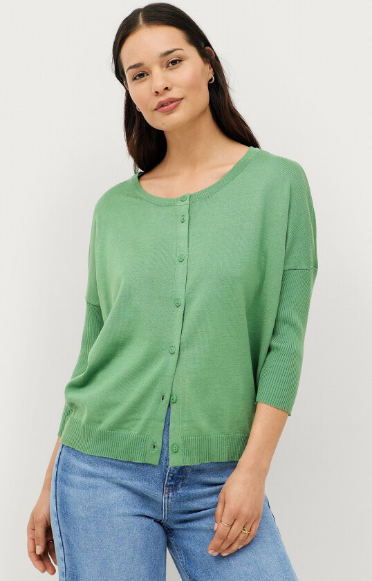 Kardigan MilaSZ Rib SL Cardigan - Grønn