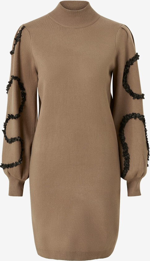 Kjole objDidi L/S Short Knit Dress 129 - Brun