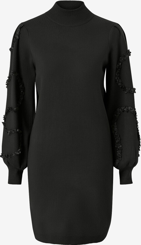 Kjole objDidi L/S Short Knit Dress 129 - Svart