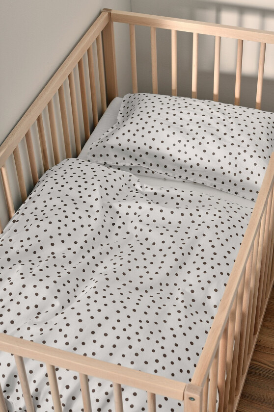 Sengesett Coffee Stain til sprinkelseng 100x130 cm, 2 deler - Brun