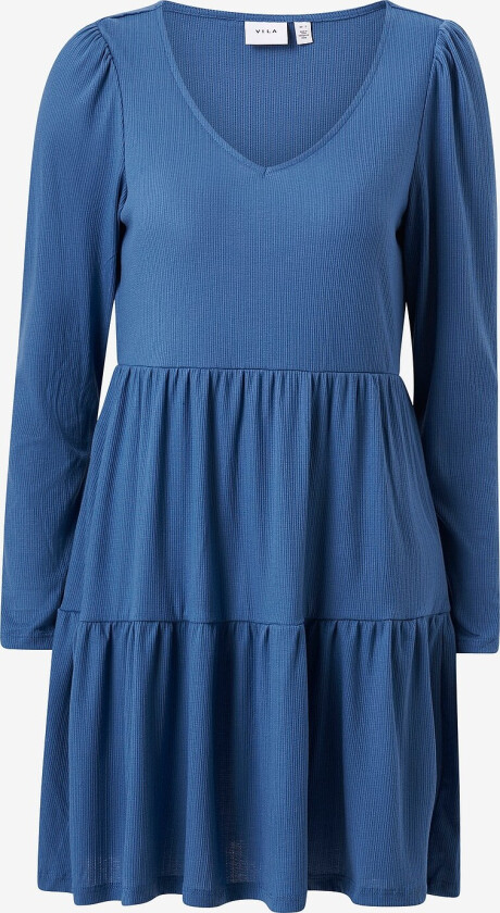 Kjole viBania V-neck L/S Dress - Blå
