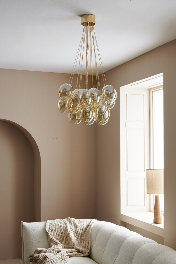 Taklampe Amber - Messing