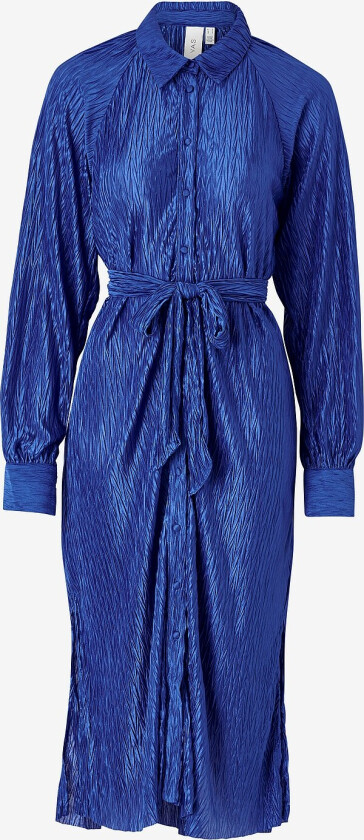 Skjortekjole yasOmira LS Midi Dress - Blå