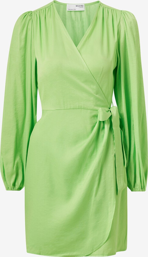 Kjole slfStine LS Short Wrap Dress - Grønn
