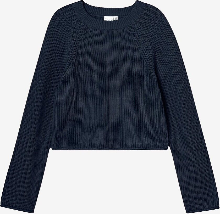 Genser nkfVenja LS Loose Short Knit - Blå